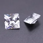 Cut Princess 6x6mm Cubic Zirconia Withstand Heat Machine Cut White Gems