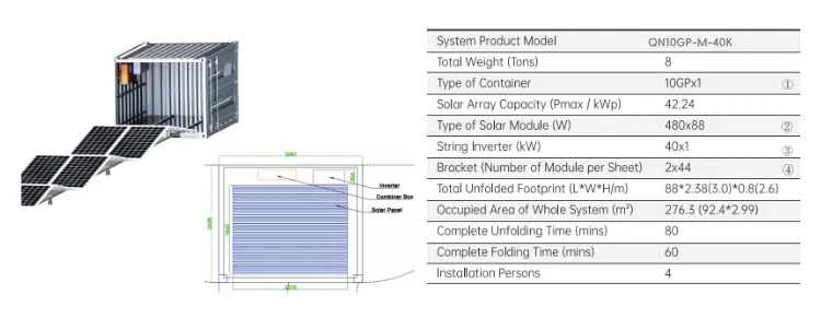 QIANEN 40KW Foldable Mobile Power Generation System Commercial Photovoltaic Energy Storage MPPT Foldable Solar Energy manufacture