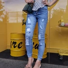 Jeans S-m-l-xl-2xl-3xl Women's Jeans Denim Blue Elastic Women Pants Trousers And Jeans Ripped Jeans Women