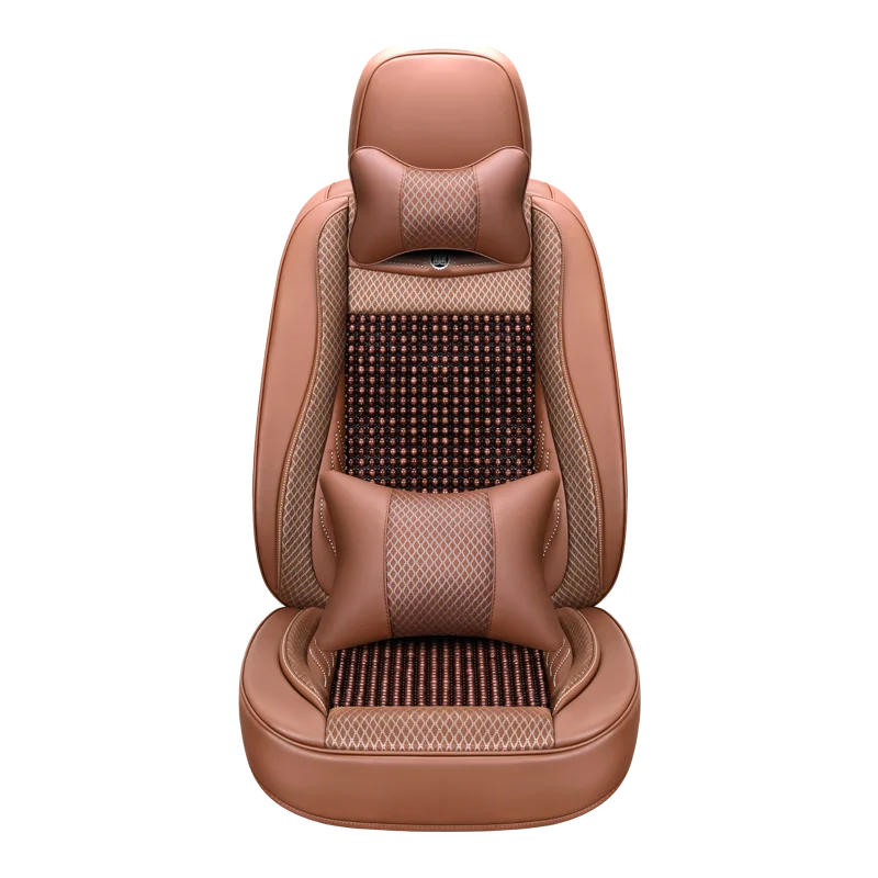 Quality Premium Car Massaging Strung Seat Cover Massaging Cool Cushion for Stress Free All Day Keeps The Back From Getting Sweaty While Driving with Waist Pillow 1Pcs Wood Beaded Seat Cushion 