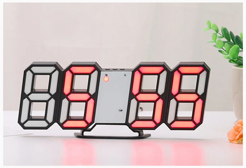 3d Led Table Wall Clock Digital Timer Nightlight Watch Alarm Clock For