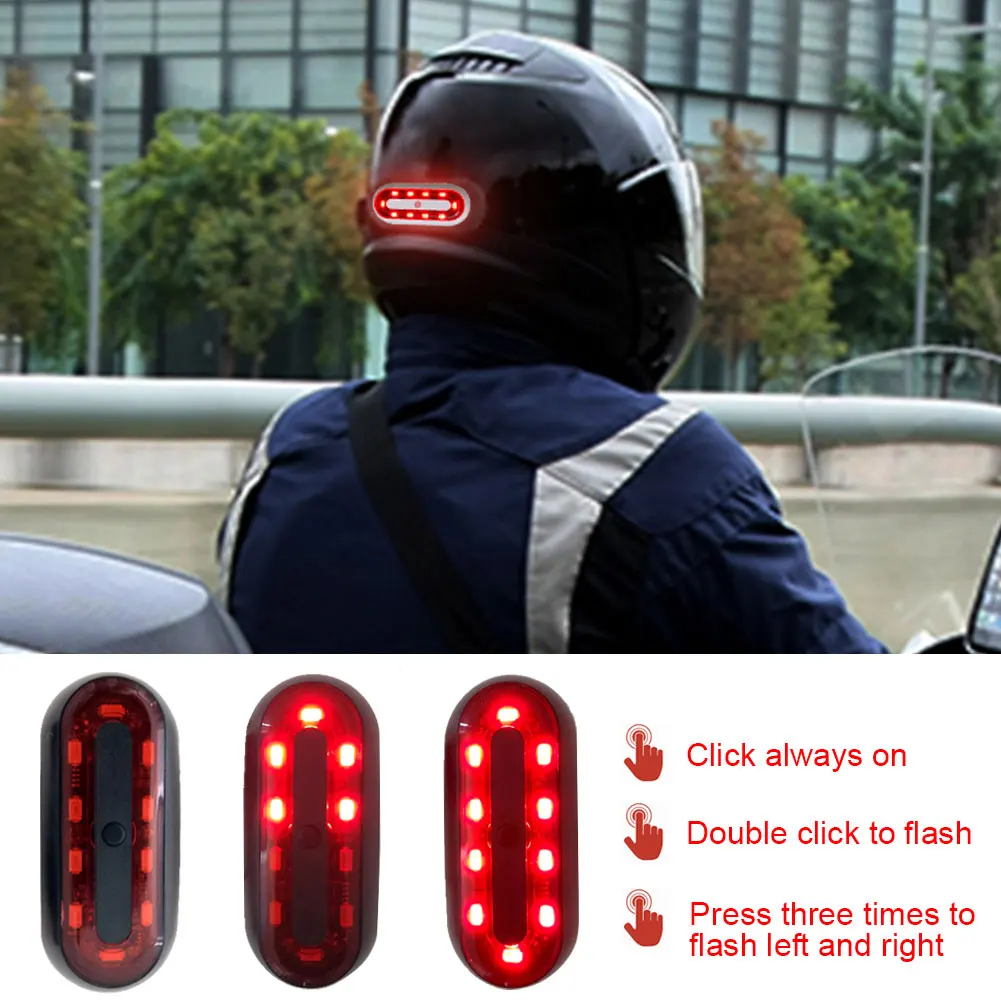 Nachtreitaufkleber tiras de LED advertencia motocicleta Casco señalización luminosa parpadea 