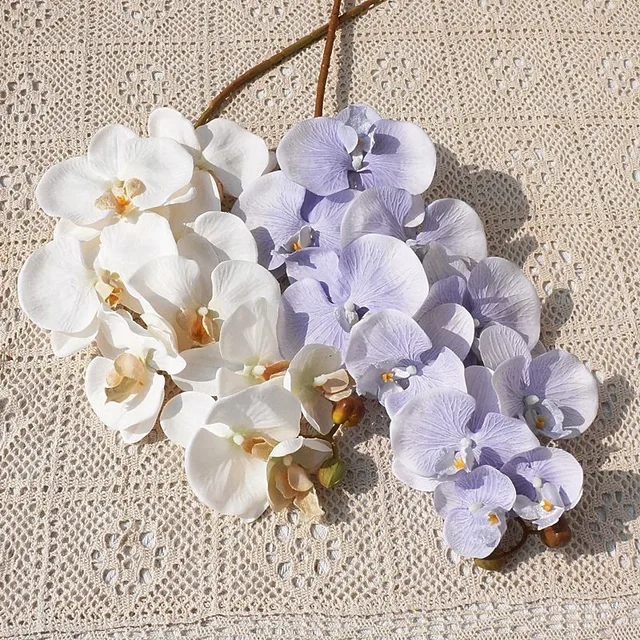 High Quality Artificial Phalaenopsis Orchid Single Branch Soft Decoration for Home Wedding Photography 10 Phalaenopsis Flowers