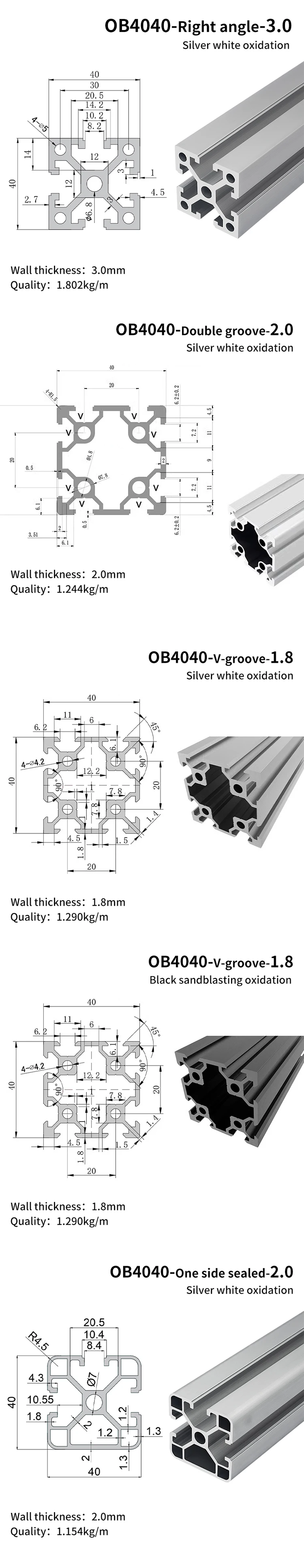 Certified Industrial Structural 60160 Aluminum Extrusion Profiles Anodized Alloy for Construction Machinery Architectural supplier