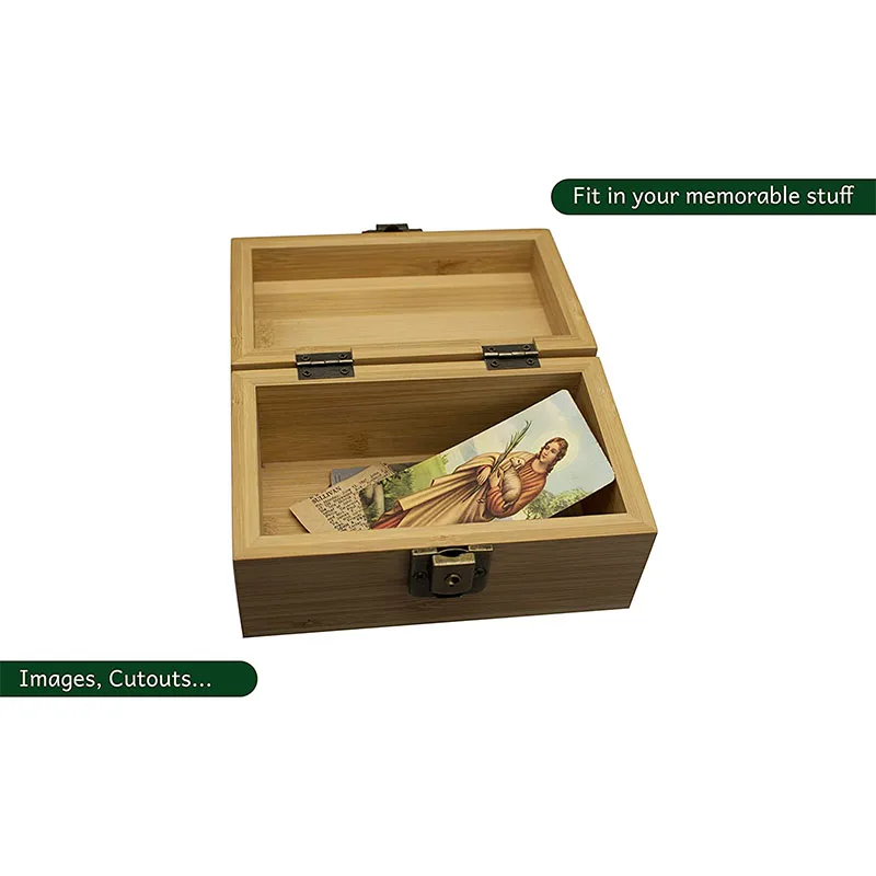 Vintage Lockable Decorative Bamboo Keepsakes Watch Jewelry Storage Boxes With A Lock And 2 Keys