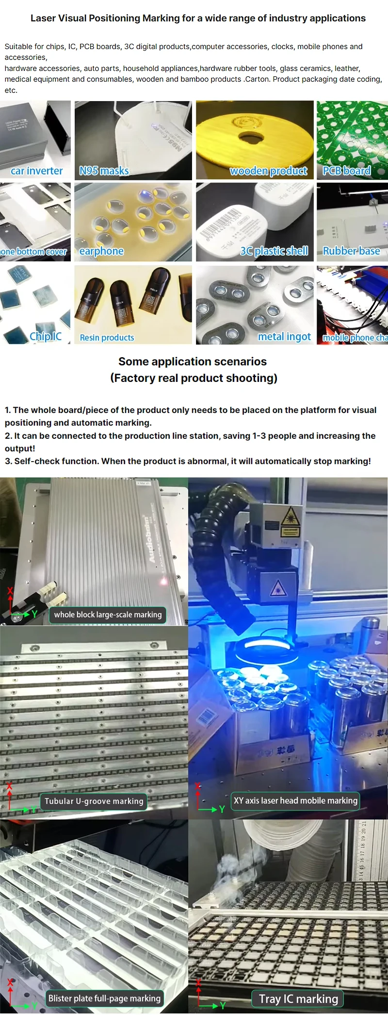 Large Range 550X650MM Working Area UV CO2 Fiber Laser Marking Machine XY Axis Mobile Platform Supports DXF BMP AI Graphic Format