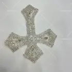 Cross Applique Applique Manufacturer HC-44103 Hechun New Cross Shape Handmade Crystal Rhinestone Applique