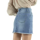 Skirt Jeans SKYKINGDOM Exquisite Ladies Denim Skirt Short Jeans Skirt Women Denim Blue Denim Skirt