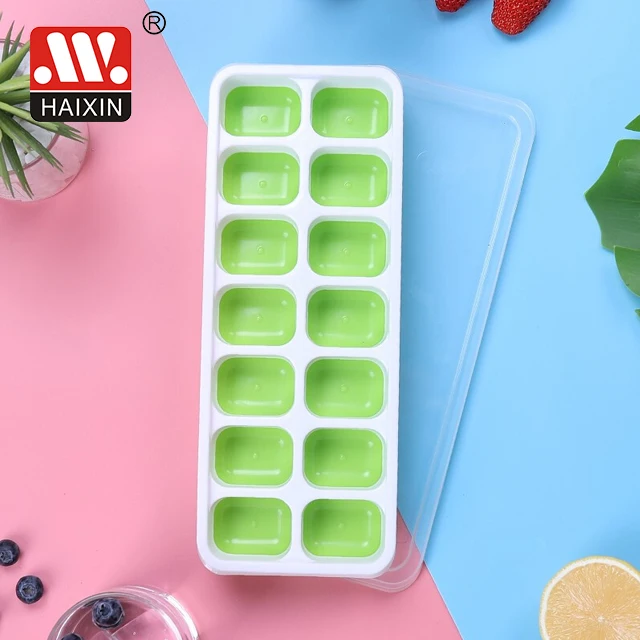 Haixing Chinese Manufacturer 14 grids fancy ice cube tray PP TPE BPA free  ice cream tray