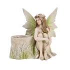 Flower Fairy Girl Statue With Flower Pot Planter Fairy Garden Fairy Figurines Hand Painted Resin Figurines