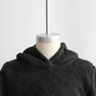 Winter Hoodie Winter Custom Winter Warm Sherpa Plain Black Hoodie Pullovers For Kids