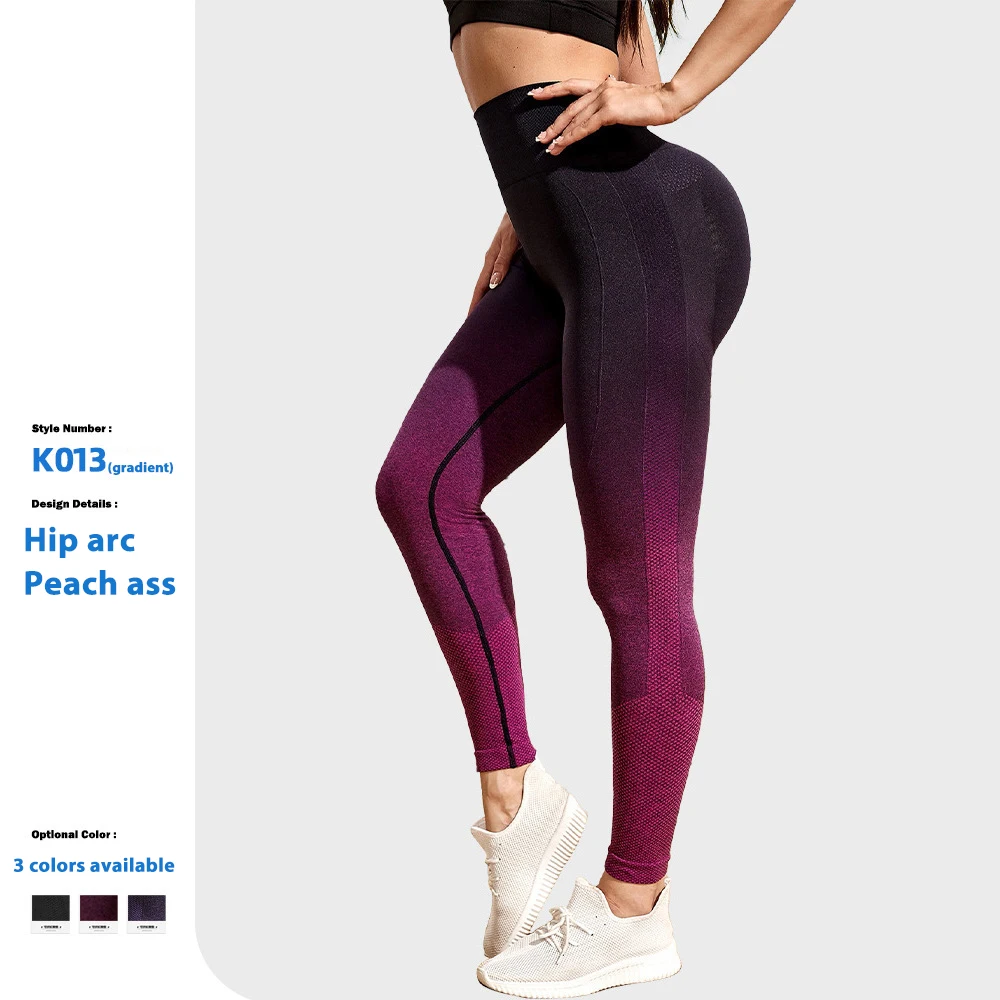 2023 Custom Logo Tie-Dye Gradient High Waist Woman's Workout Fitness Seamless Pants Yoga Leggings