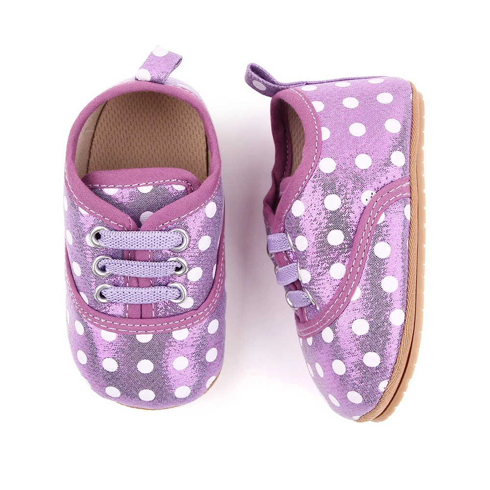Hot Polka Dot Baby Shoes Non-slip rubber sole newborn toddler shoes unisex details
