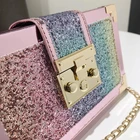 Sequins Handbags Multicolor Sequins Chain Purse Rainbow Bling Crossbody Fashion Small Clear Lady Handbags