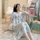 Sleepwear Printed Women Sleepwear Woman 2021 Printed Viscose Nightwear Sleepwear Nightgown Women