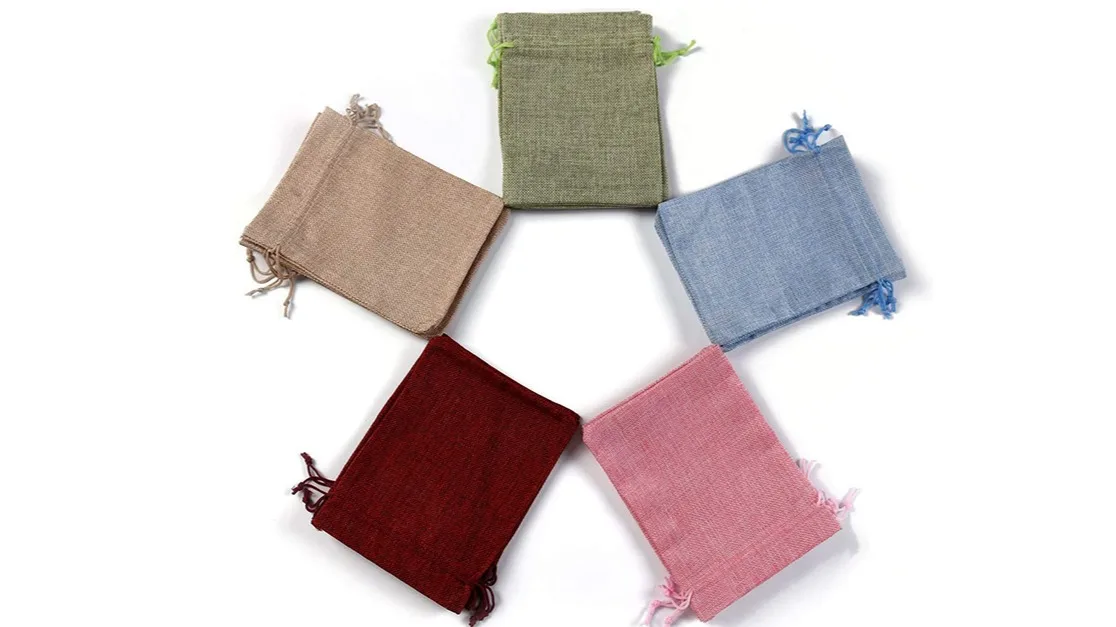 factory competitive price nature jute drawstring gift bag