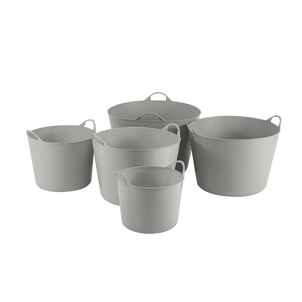 Black durable plastic round bucket manufacturer