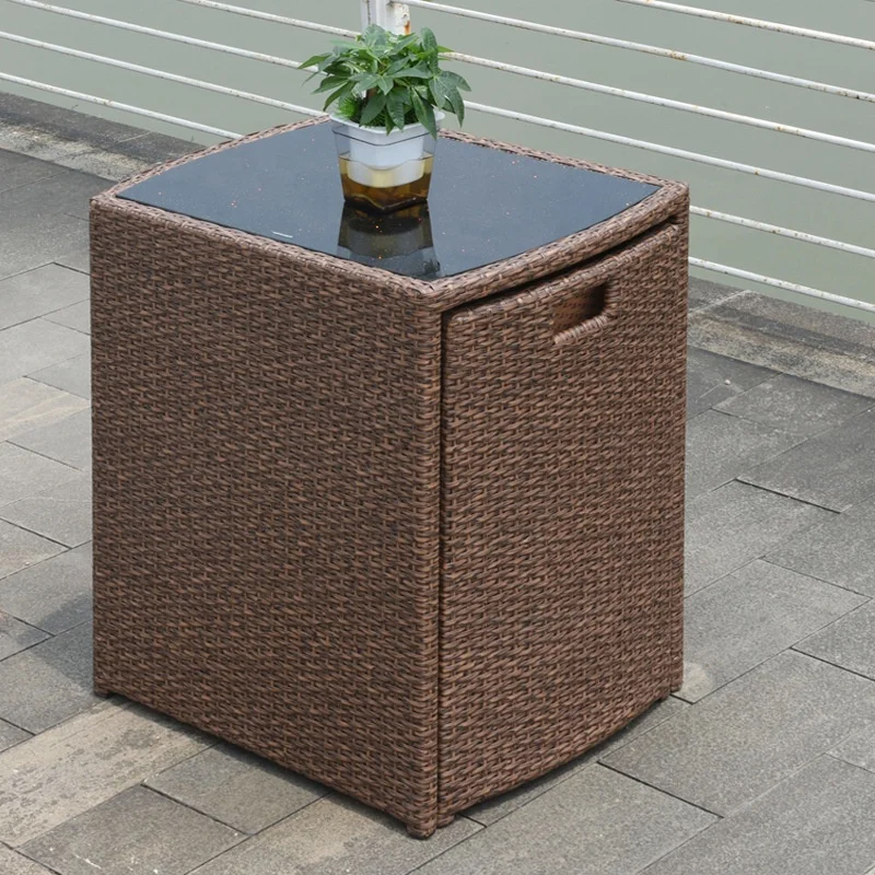 rattan cube 2 seater hideaway set