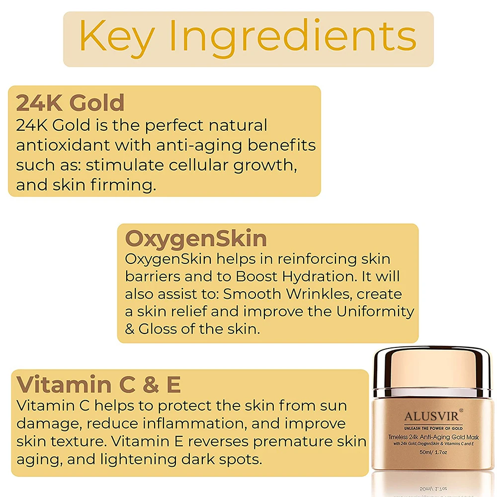 Korean Wholesale Cosmetics Natural Organic Skin Care Products Anti Aging 24k Gold Hydrating Face Mask Facia