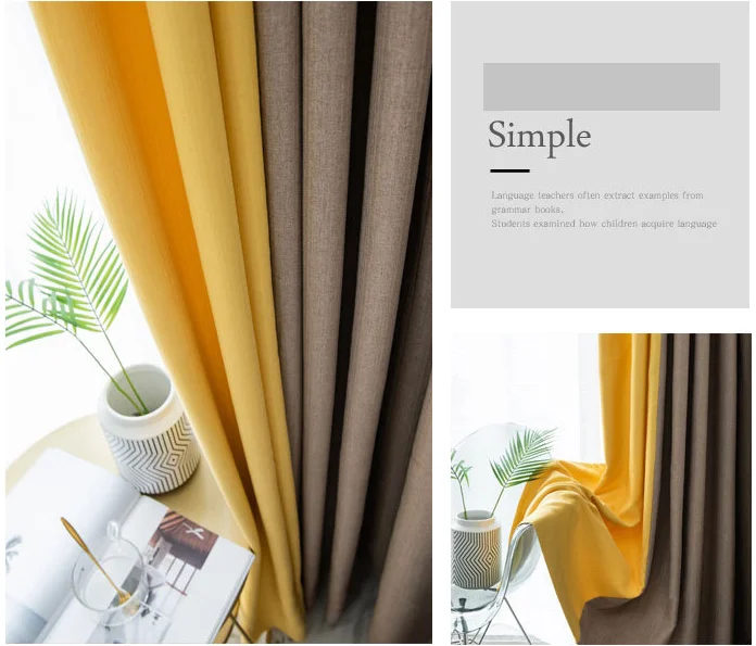 Northern Europe simple solid color curtain fabric blackout and sun-resistant for living room custom