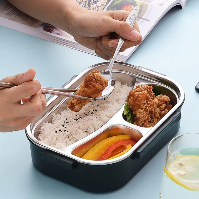 hot box lunch box to Best Wholesale Stainless Steel Metal cute lunch box in Configure tableware