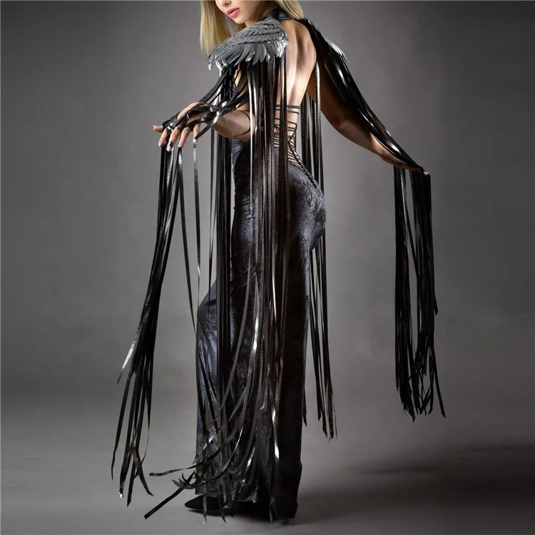 Sequin Wing Tassels Wraps for Women Party Wear Ponchos Fashion Cosplay Apparel Accessories