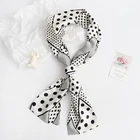 Shawl Hot Sale 150*14cm Polka Dot Women Scarves Autumn Soft Long Thin Neck Large Wrap Stole Shawl Silk Satin Scarf