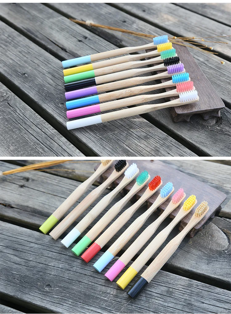 Top Quality Colorful Bamboo Charcoal Toothbrush Hot Selling Eco-Friendly Round Handle Travel Toothbrush