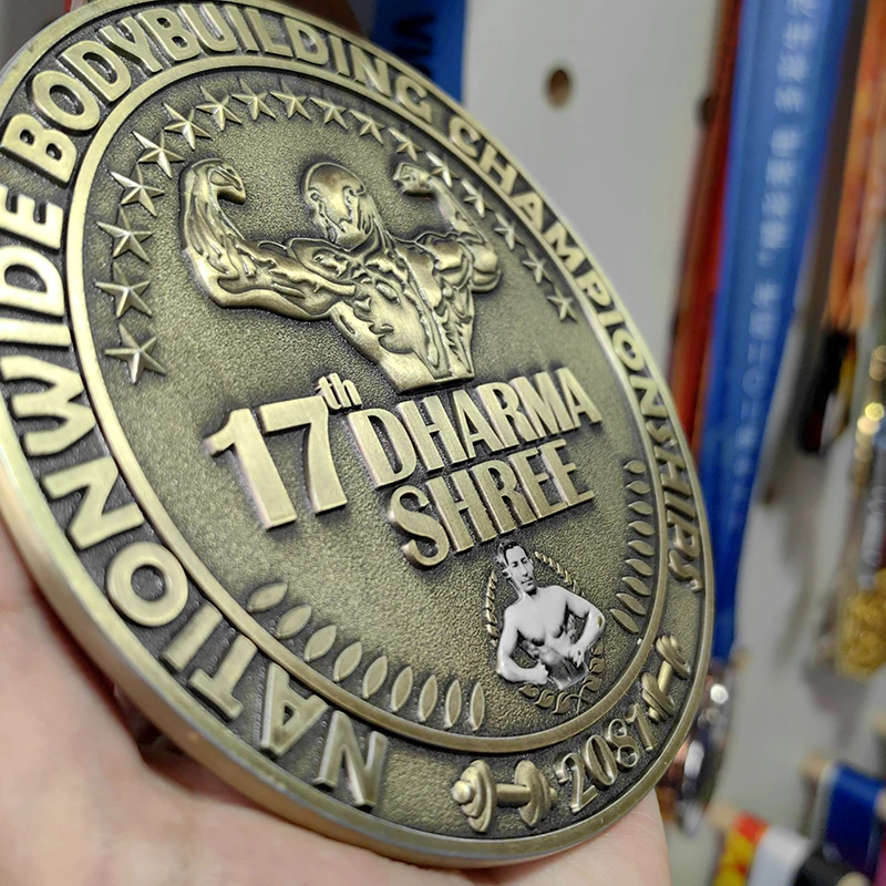 Personalized Custom Logo 3D Award Medals Bodybuilding Powerlifting Wrestling Metal Sport Medal manufacture