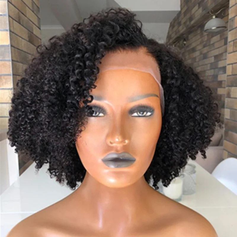 kinky curly transparent lace wig