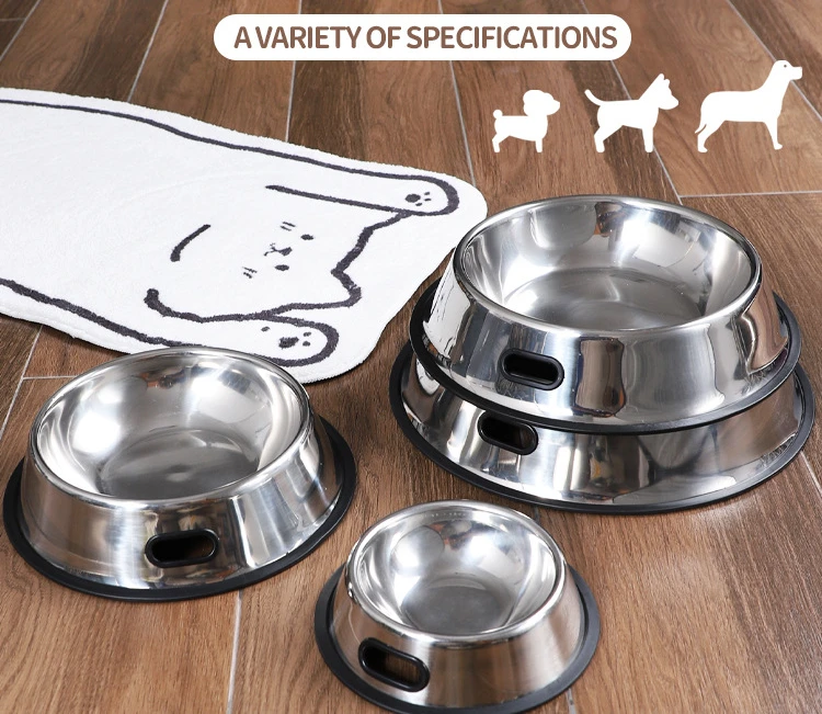 Factory Direct Stainless Steel Dog Bowl Open Hole Stainless Steel Pet Feeder Stainless Steel Dog Food Bowl