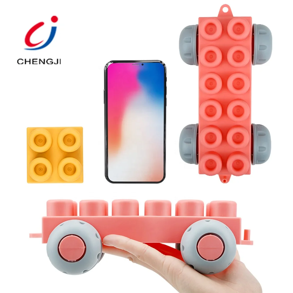 Brinquedos educational high quality stacking rubber blocks silicone baby toys soft building blocks for toddlers