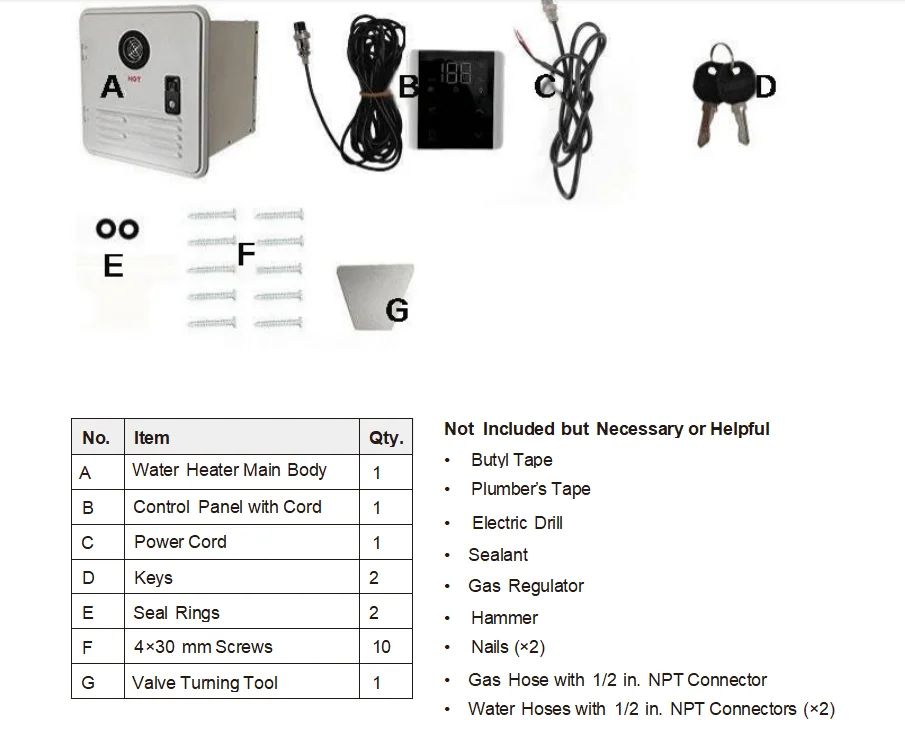 JP 9L 10L 12L Camping RV LPG Tankless Gas Water Heater