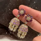 Diamond Earrings Indian Cz Diamond Chandelier Dangling Earrings For Women Wedding Bridal Jewelry Gift