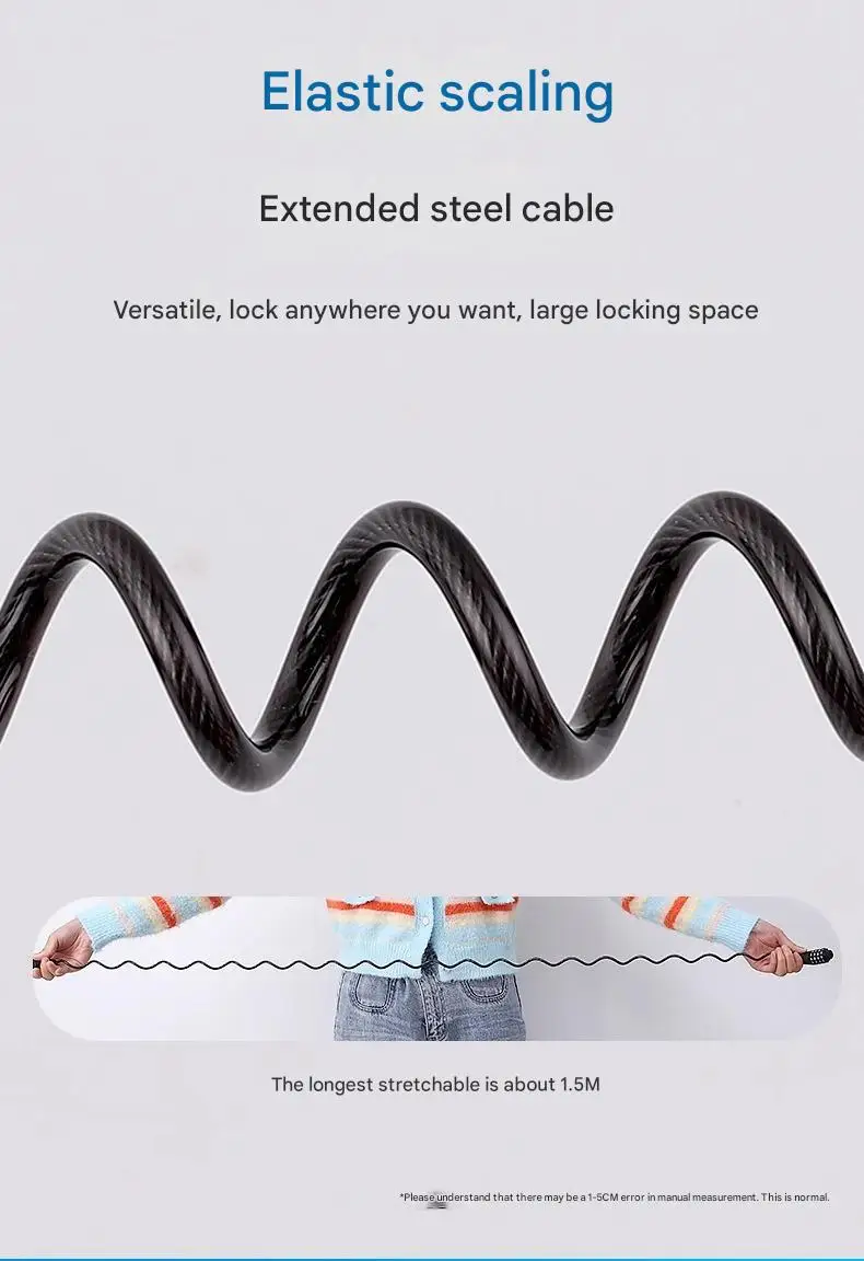 Portable Password Lock for Bicycles Motorcycles Electric Vehicles Mini Chain Lock Cycling Equipment Anti-Theft Accessory