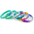 Rainbow Wristband Colorful Wristband Wholesales Embossed Logo Rainbow Color Custom Shape Thin Silicone Wristband