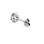 Earring Eternal ASTM F136 Titanium 3 Prong Set Round CZ Post Earring