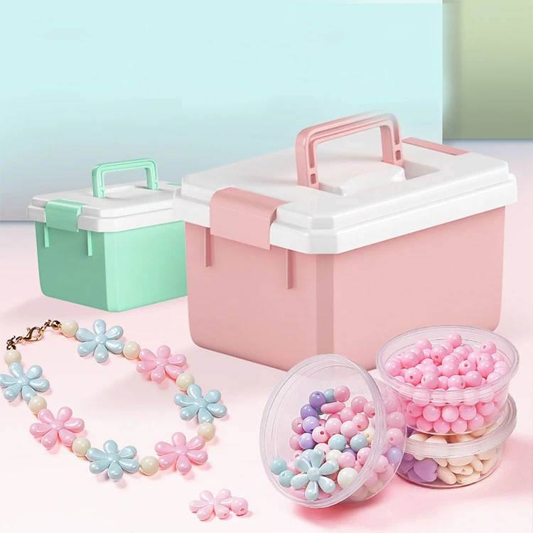 Toddlers Jewelry Making Kit Creativity Diy Craft Bead Toys Set For Girl Pop Snap Beads