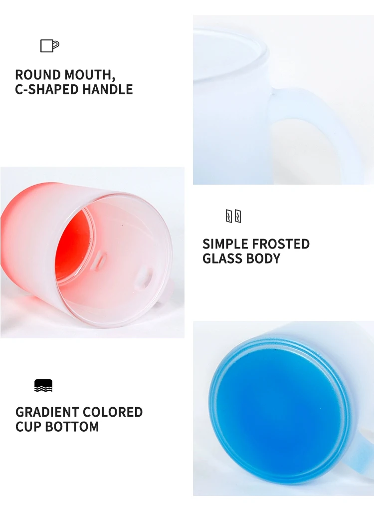 Wholesale creative 17oz 500ml gradient color glass drinking bottle sublimation frosted glass water bottle Wholesale creative 17oz 500ml gradient color glass drinking bottle sublimation frosted glass water bottle