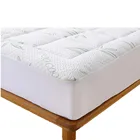 Bamboo Mattress Topper Bamboo Queen Size Cooling Soft Overfilling Extra Plush Bamboo Fitted 16''Mattress Topper / Pad