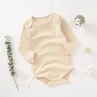 Wholesale Envelope Solid Rib Crotch Snap Baby Bodysuit Long Sleeve