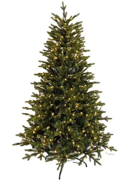 Elegant and Durable 100% PVC PE Mixed Natural Pre-Lit Hinged Construction Christmas Tree Perfect Holiday Decor supplier