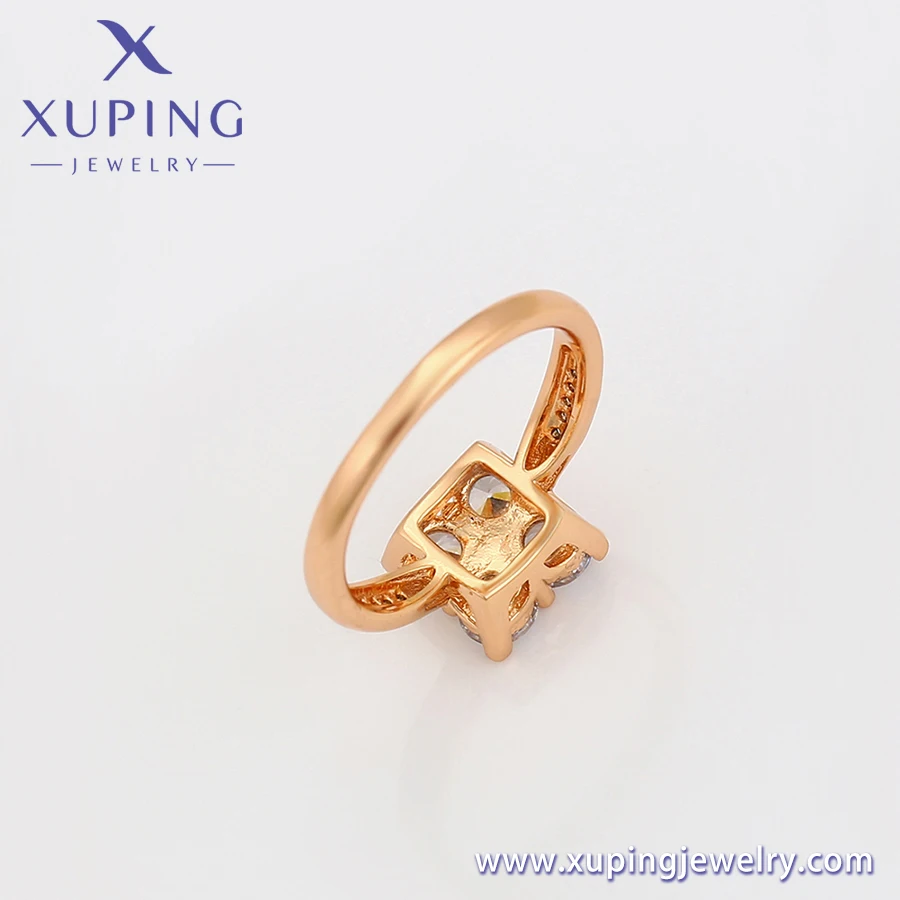 A00896382 Cheap price wholesale jewelry high quality engagement ring 18K gold color Synthetic CZ Multi-stone finger ring