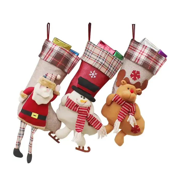Bulk Christmas  themed Socks decoration kids Wear Happy Uniform Dress Socken Winter Crew 100% Cotton  gift box
