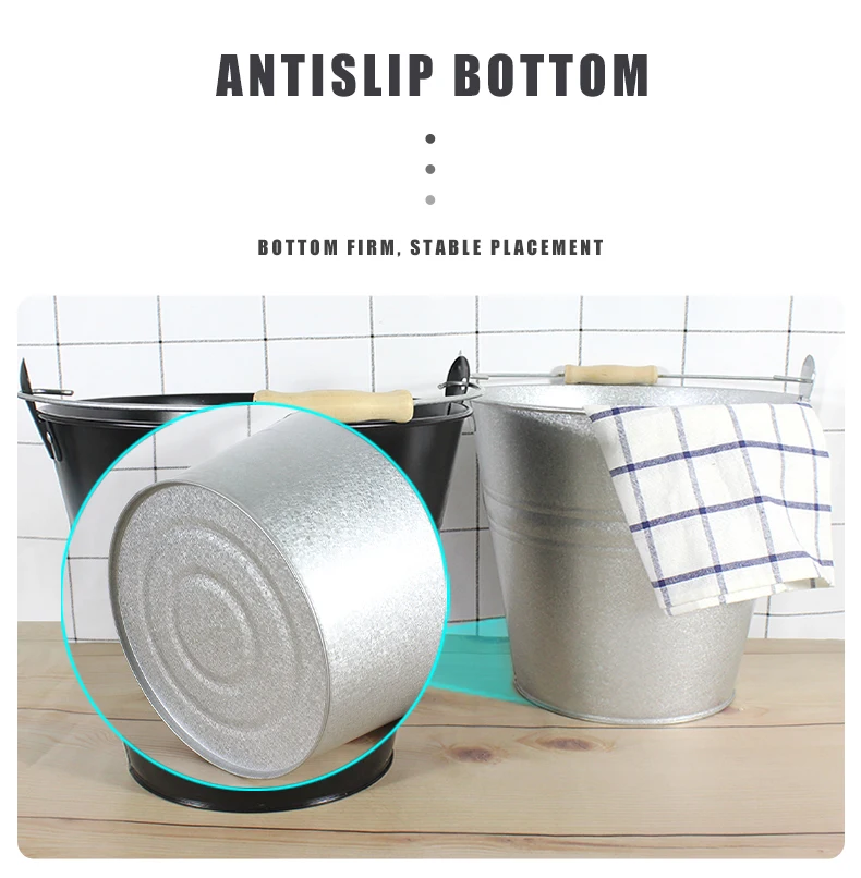 Most Popular Snack Storage Bucket With Handle Black Household Galvanized Iron Metal Snack Barrels