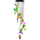 Butterfly Solar Wind Chimes Hummingbird Dragonfly Butterfly Aluminum Tube Lights Outdoor Rainproof LED Decoration