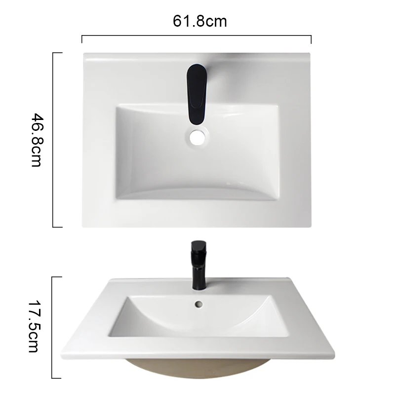 Tarpul 5 Years Warranty Modern Rectangle Cabinet Basin White Ceramic Hotel Washbasin Sink Bathroom factory