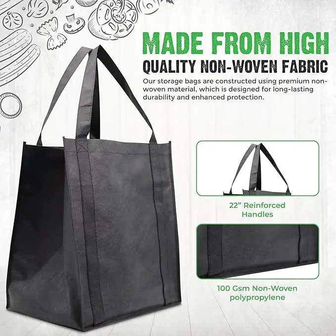product customized eco friendly reusable foldable polyester non woven shopping bag letter pattern custom logo travel friendly handled-14
