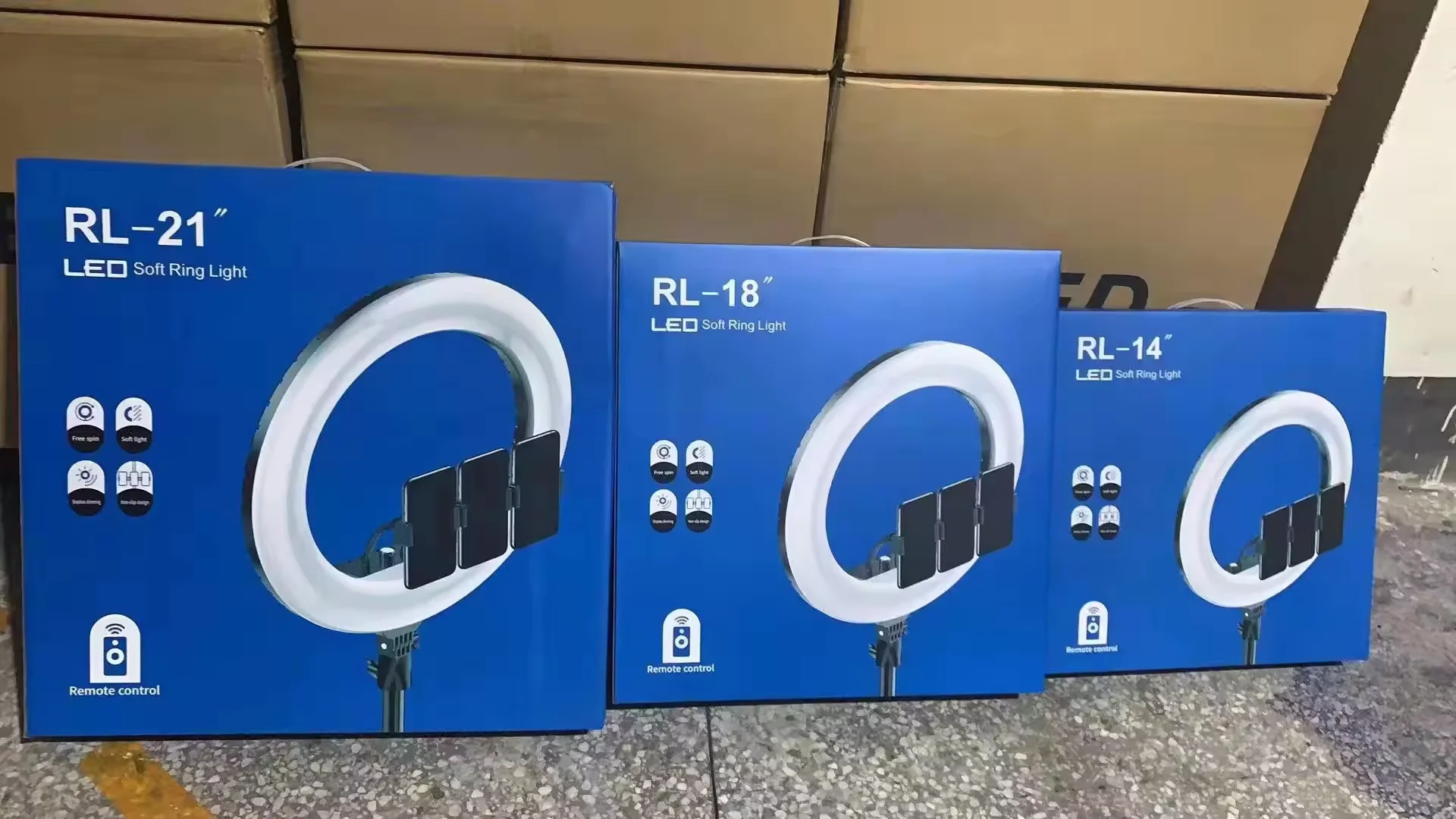 Genuine Super Bright Rl-14 LED Soft Light 3 Color Ring Light With Phone Holder Remote Control for Makeup Studio Portrait Video