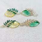 Crystal Fashion Trendy Big Crystal And Leaf Shaped Zircon For Ladies Earrings